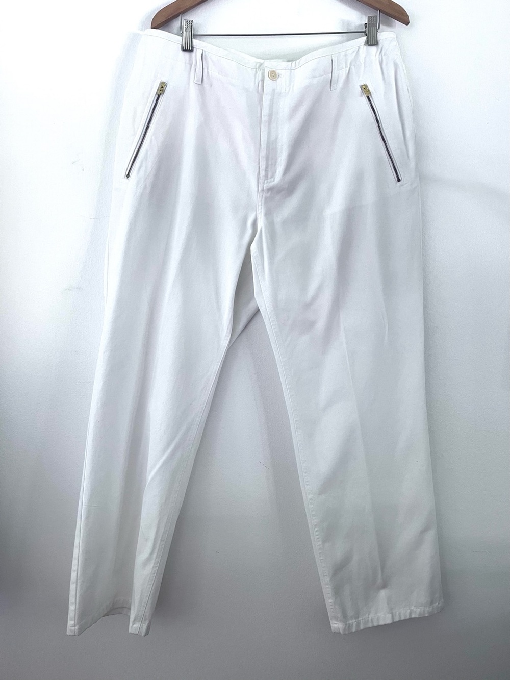 Lauren Ralph Lauren NWT 100% Cotton Pants w/ Gold Front Logo Zippers Women's 16W